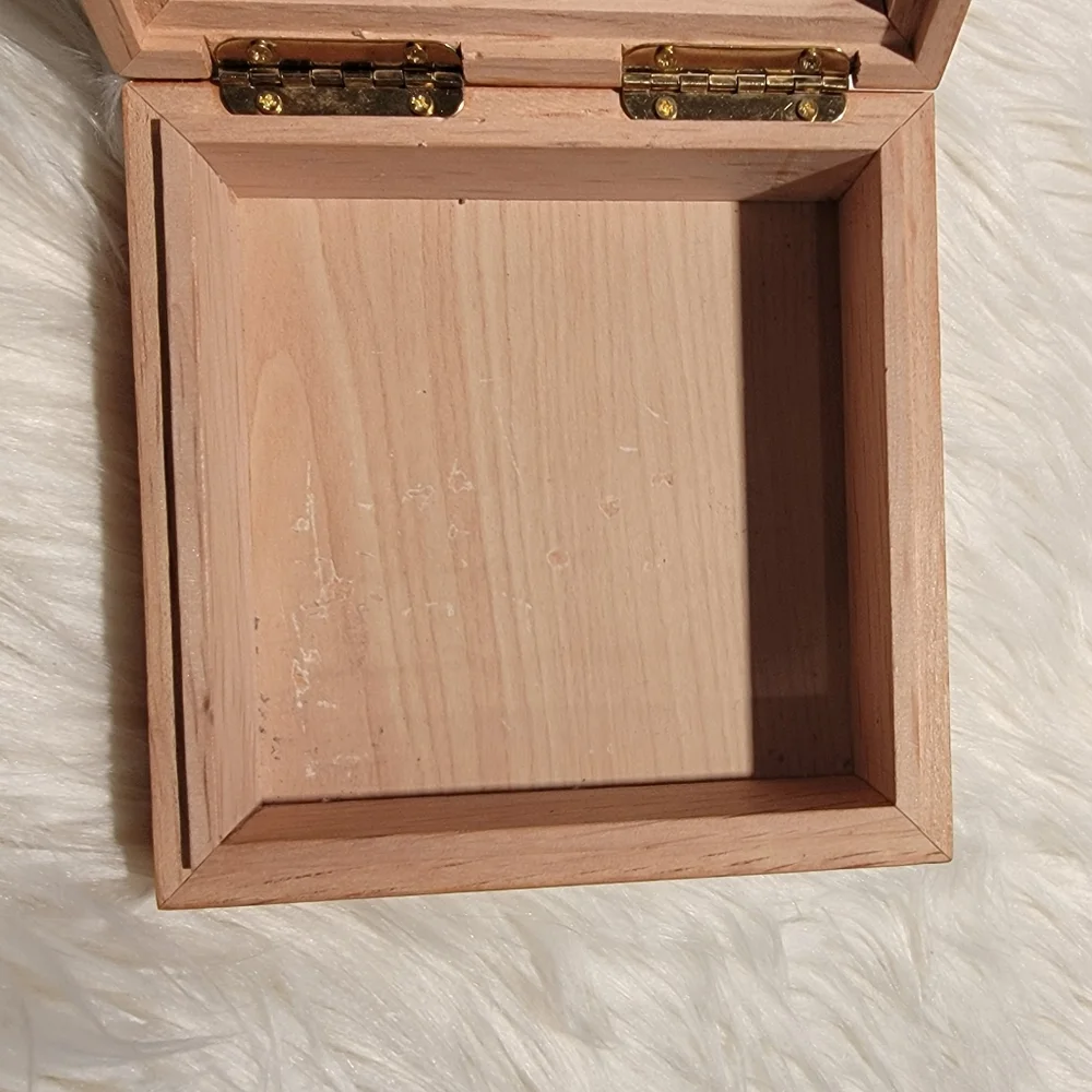 Handpainted Ceramic Wood Jewelry / Trinket Box